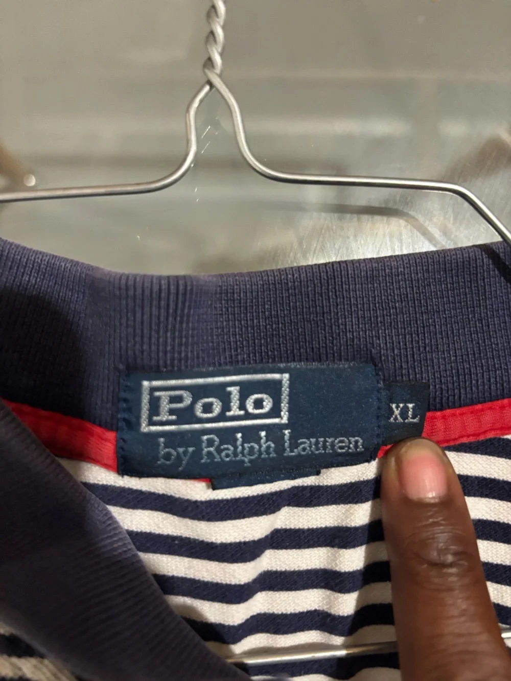 Ralph Lauren Navy and White Striped Polo